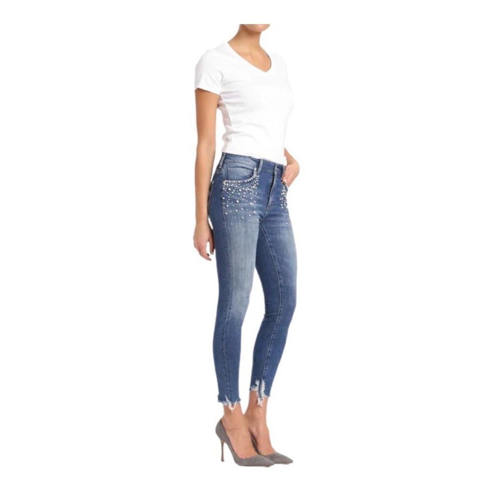 Mavi‎ Tess Faux Pearl High Rise Super Skinny Jeans, Size 27